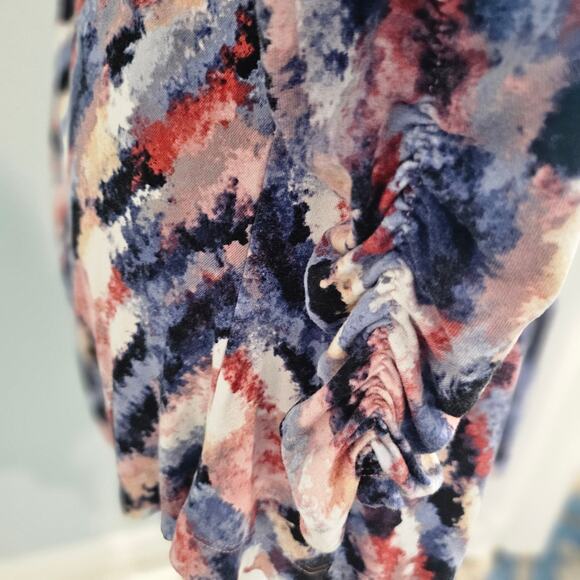 Philosophy Size Sm Abstract Print Asymmetrical Hem Tunic Top Multicolor Stretch - Picture 5 of 9